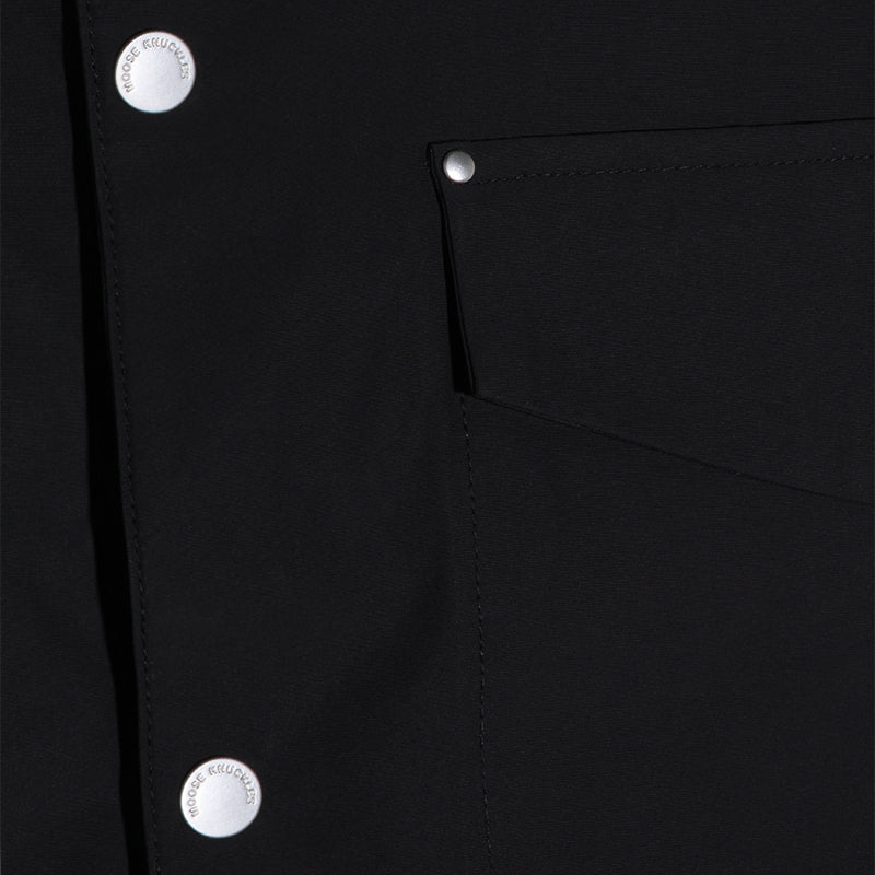 Button-Up Black Shirt with Pointed Collar