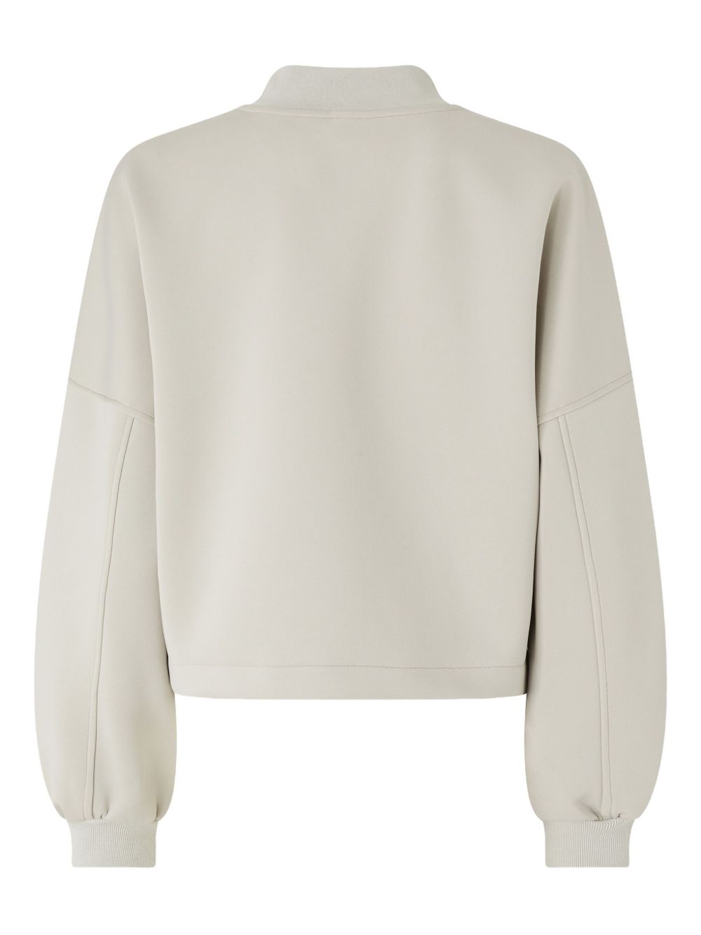 Cropped Light Grey Neoprene Sweatshirt