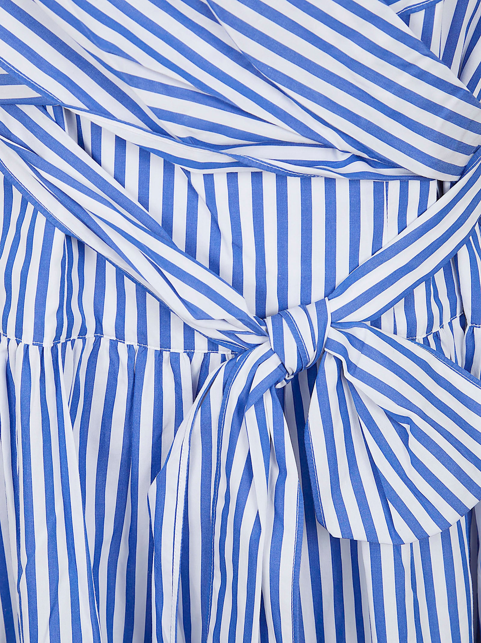 Sleeveless Cotton Dress with Vertical Stripes