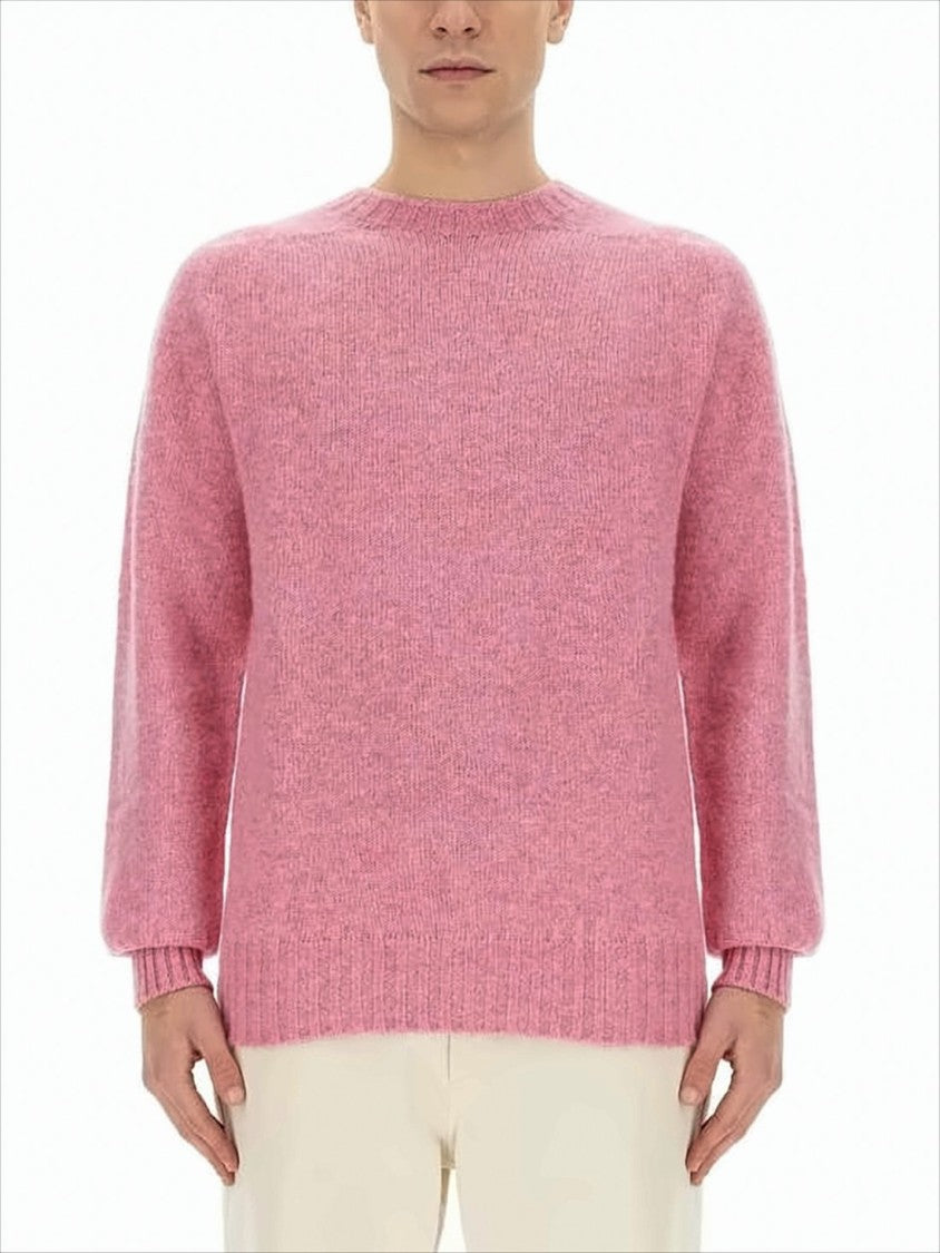 Relaxed Fit Knit Sweater With Ribbed Details