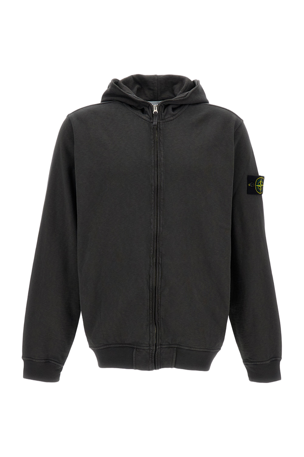 Diagonal Fleece Hooded Sweatshirt with Iconic Badge