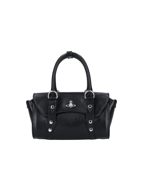 Structured Calf Leather Shoulder Bag With Signature Emblem