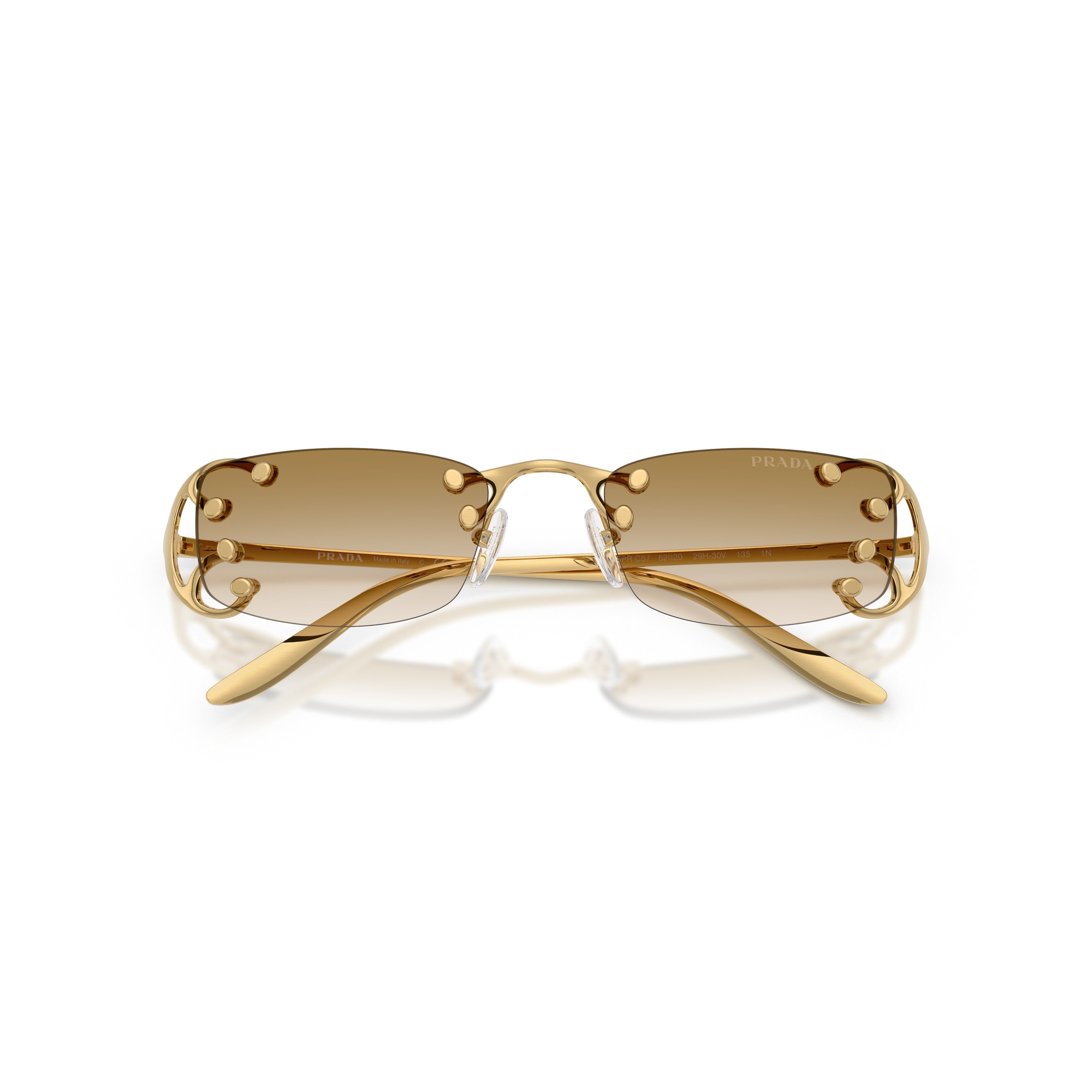 0pr C57s Rectangular Gradient Brown Sunglasses