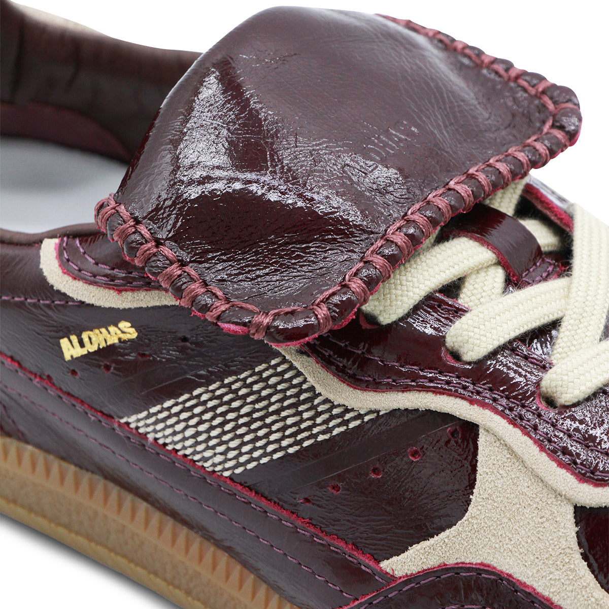 Onix Deep Burgundy Leather Sneakers with Contrast Detailing