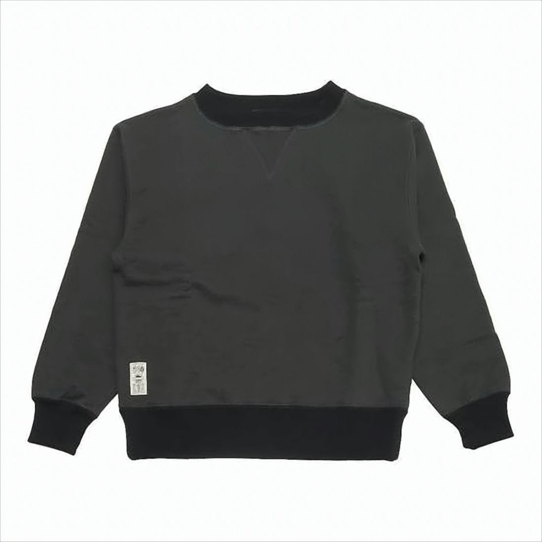 Long Sleeve Crewneck Sweatshirt With Contrast Ribbed Details