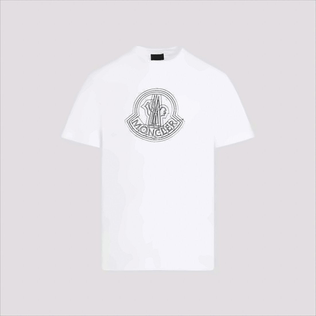 Layered Logo White Cotton T-Shirt