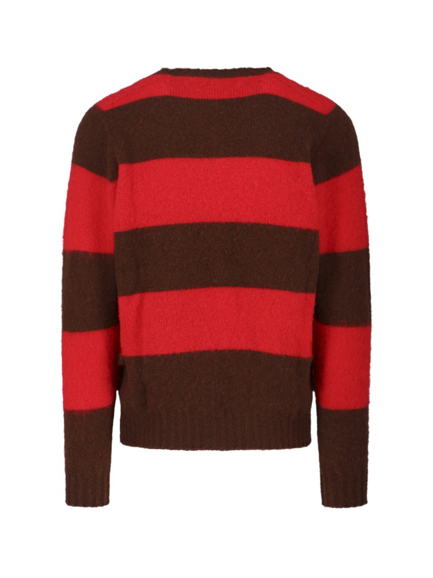 Textured Knit Sweater With Classic Crew Neckline