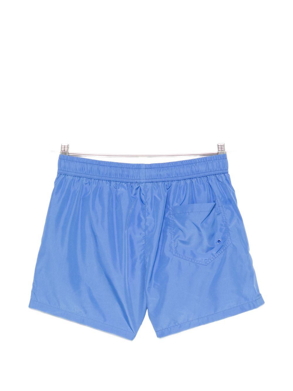 Blue Logo Print Elasticated Swim Shorts