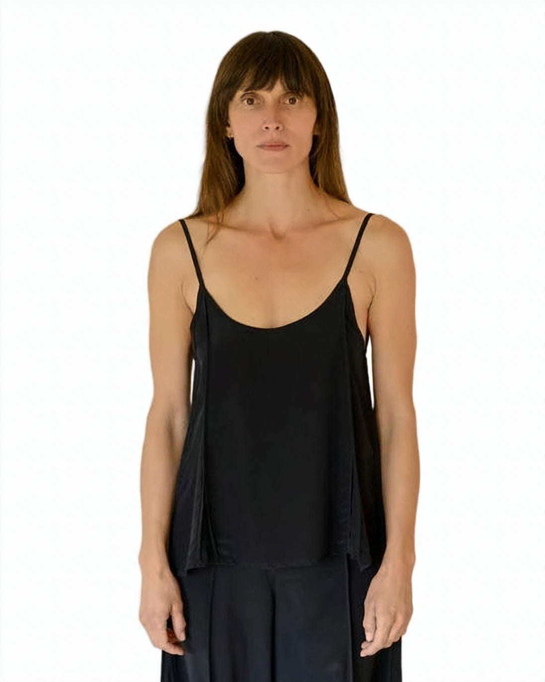 White Silk Sleeveless Spaghetti Strap Top