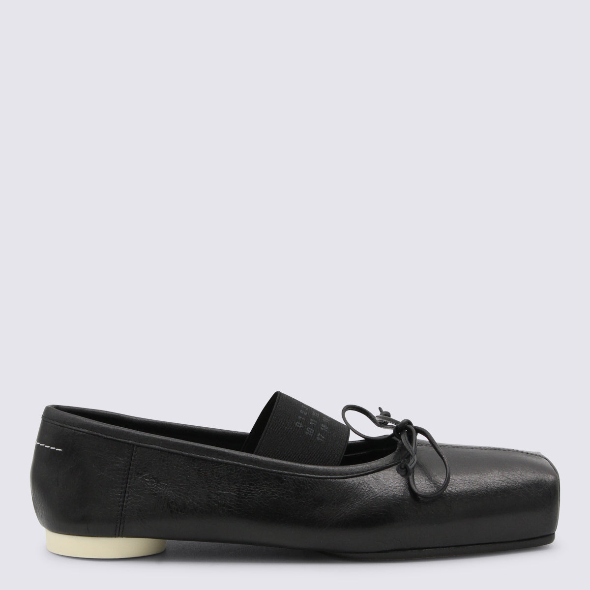 Black Leather Flats