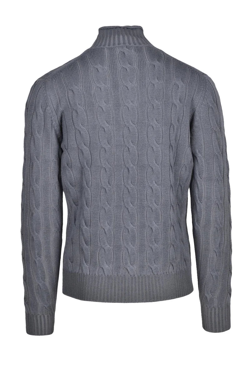 Cable Knit Turtleneck - Grey