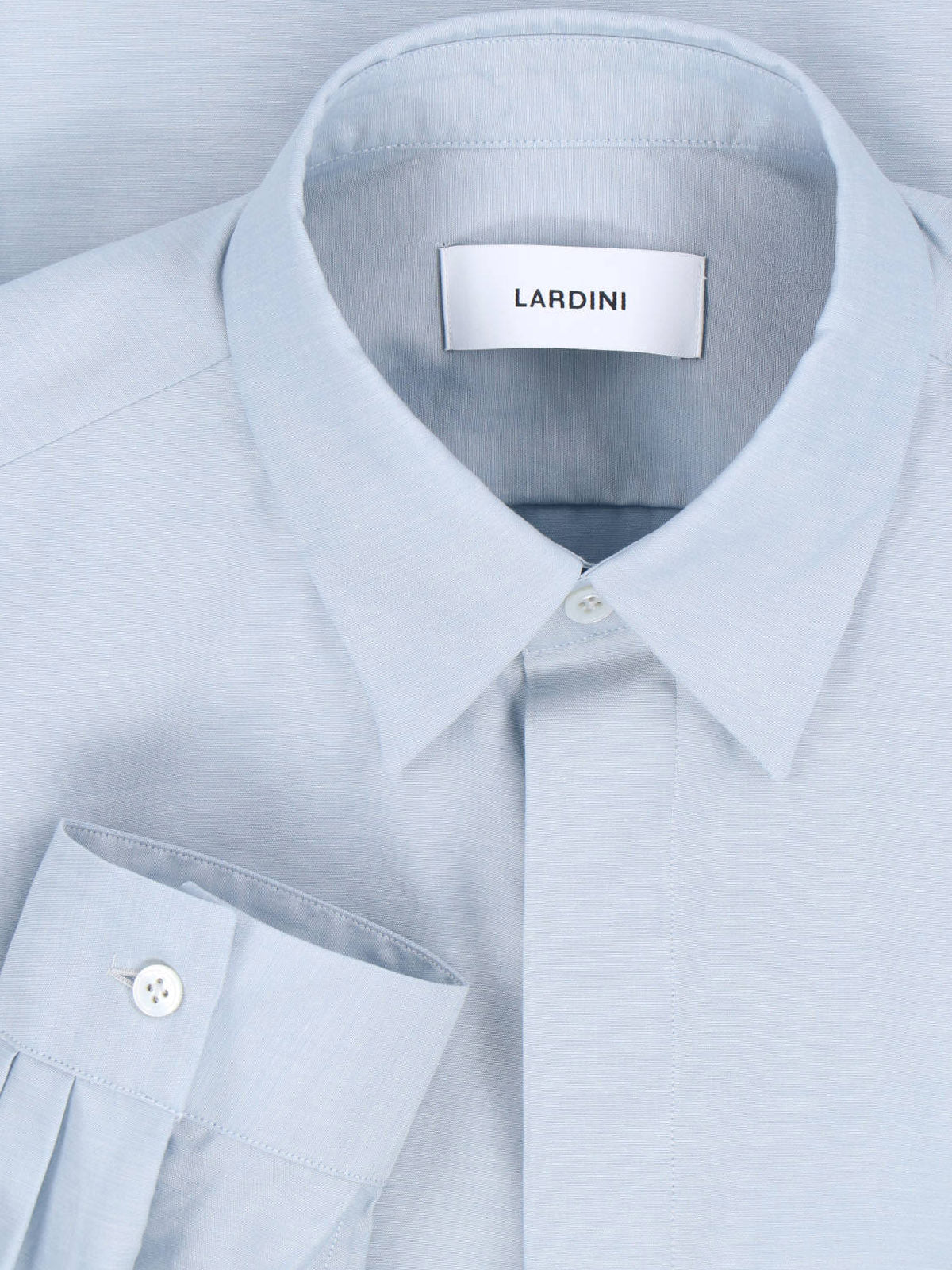 Light Blue Long-Sleeved Cotton Viscose Shirt