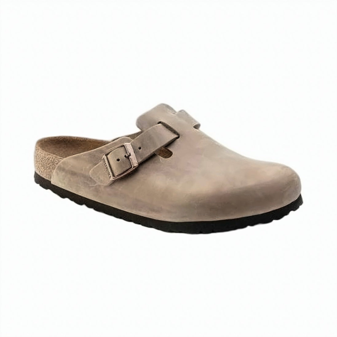 Slip-On Suede Mule with Adjustable Buckle