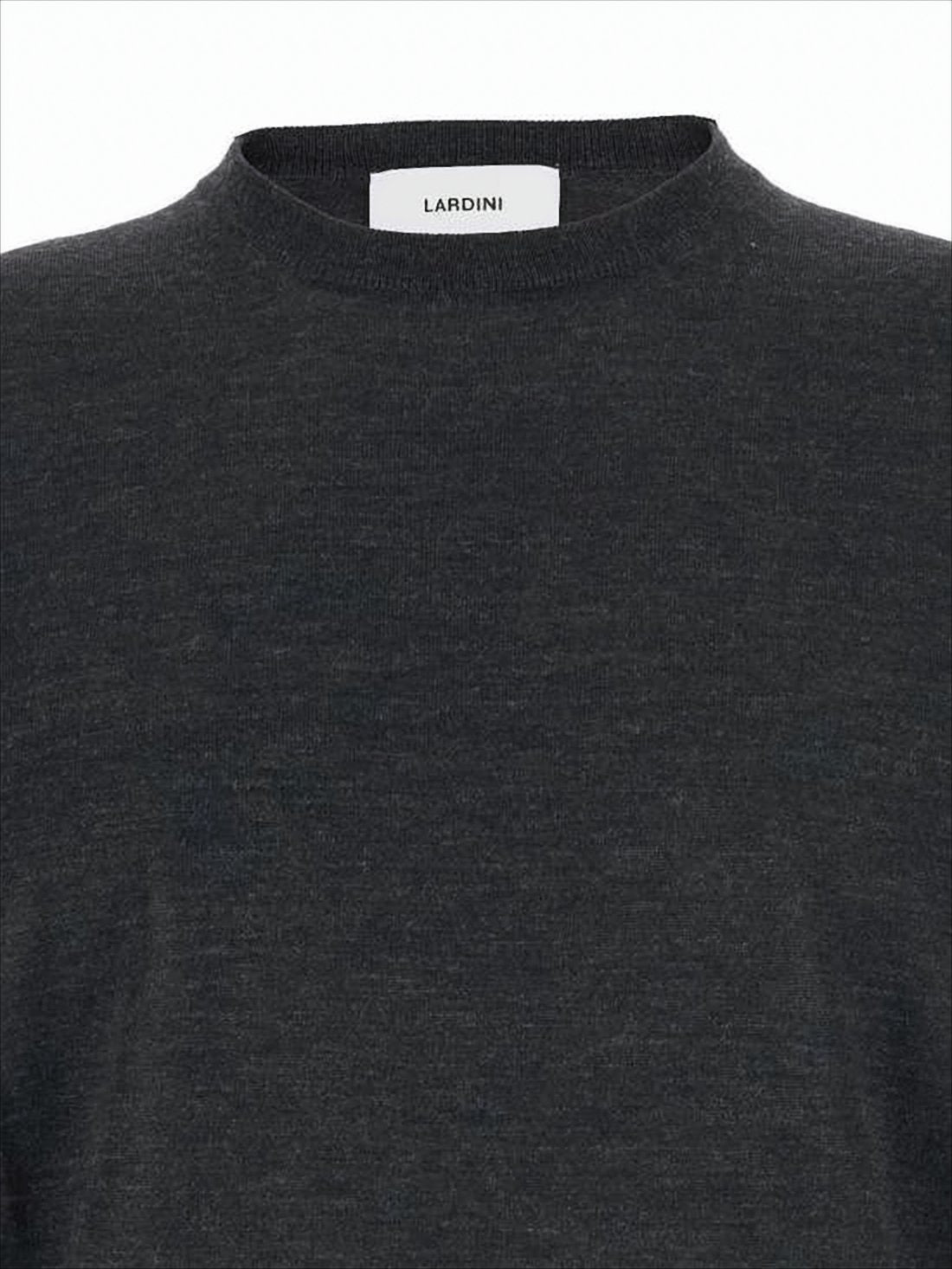 Fine-Knit Black Wool Crew Neck Sweater