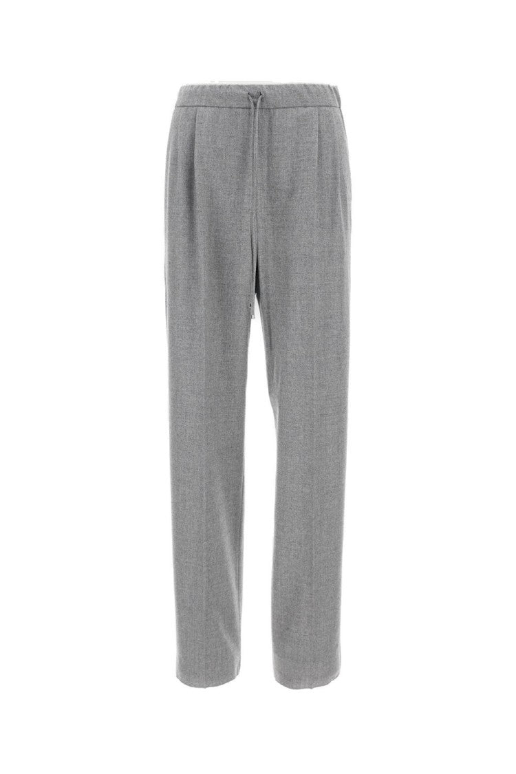 Sporty Trousers With Drawstring And Pleated Front