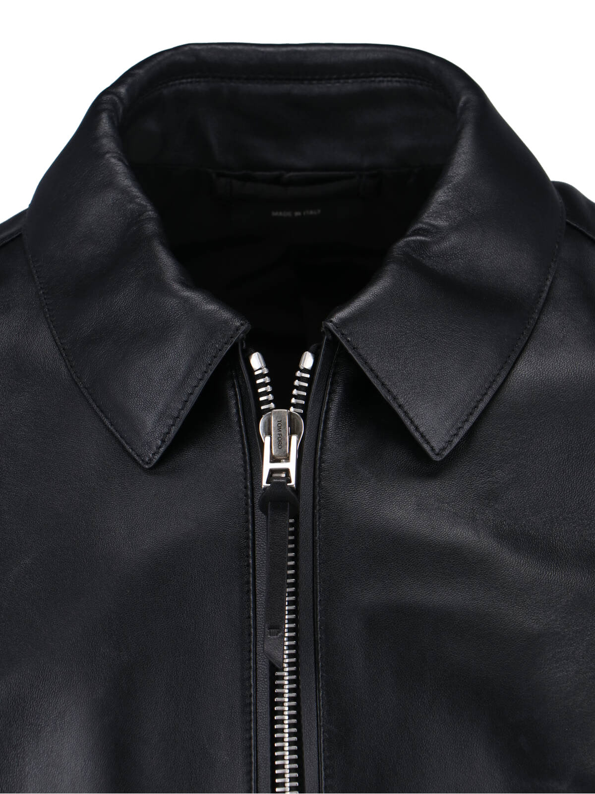 Classic Black Lamb Leather Jacket with Zip Closure