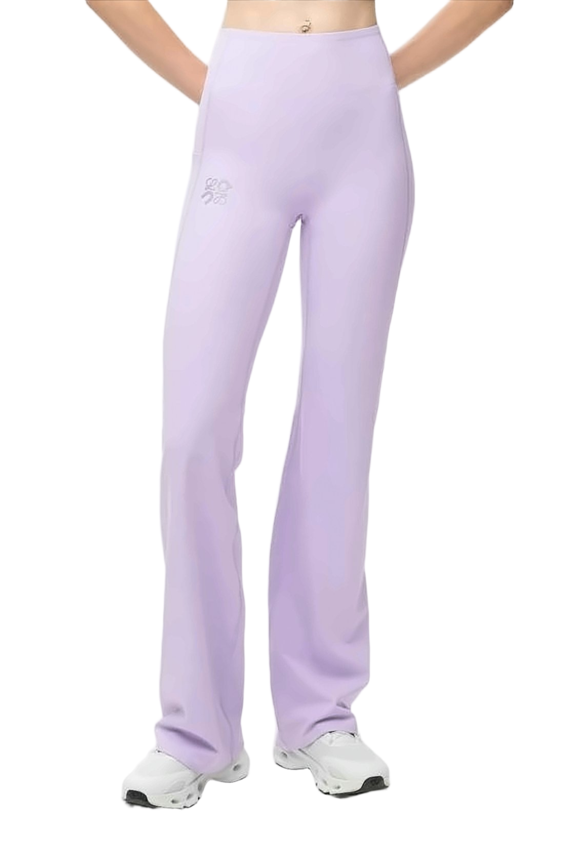 High-Waisted Wide-Leg Pants with Subtle Logo Detail