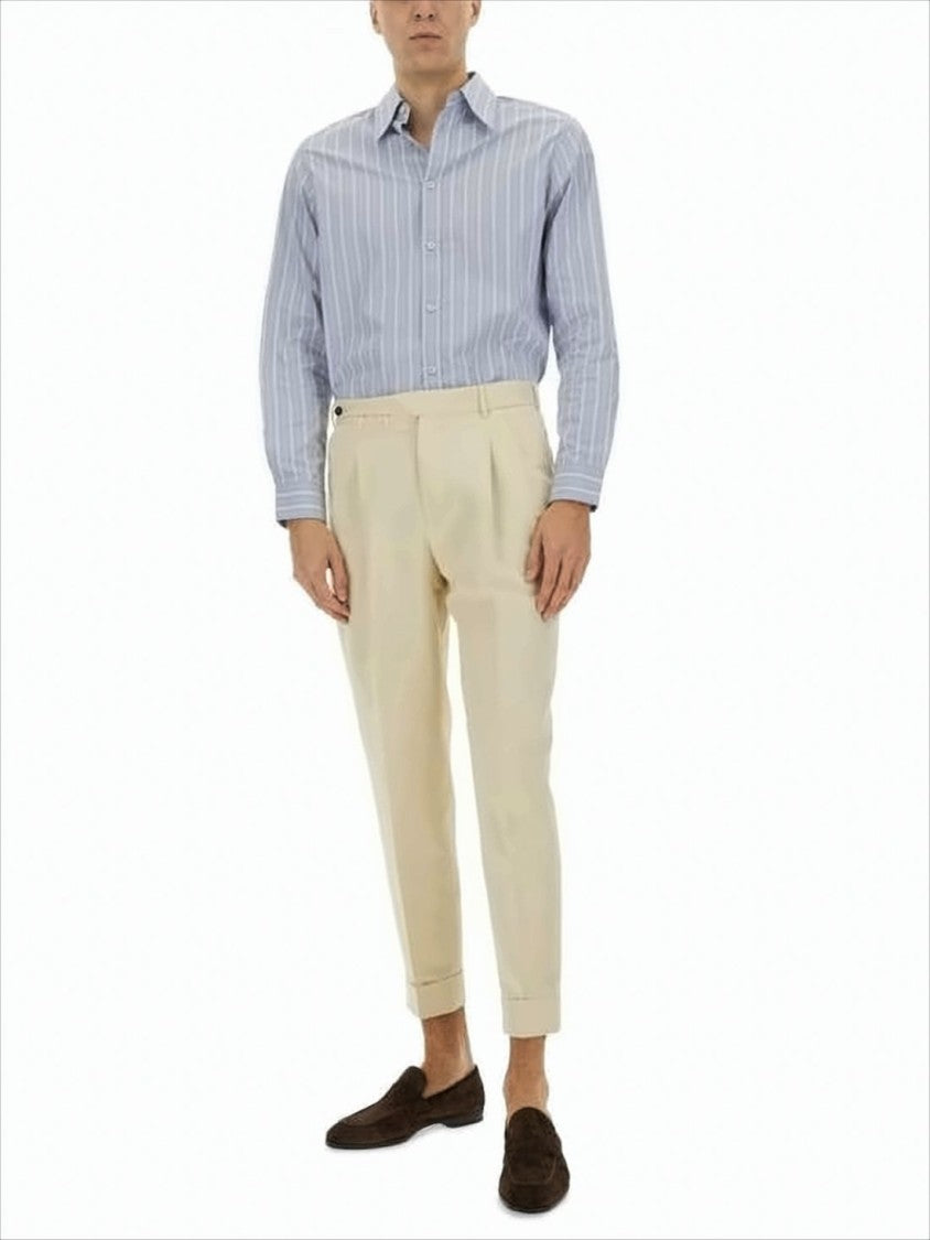 Tailored Fit Straight Pants with Pleated Front