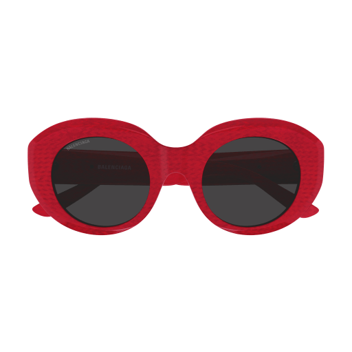 Oversized Red Acetate Sunglasses with Textured Finish