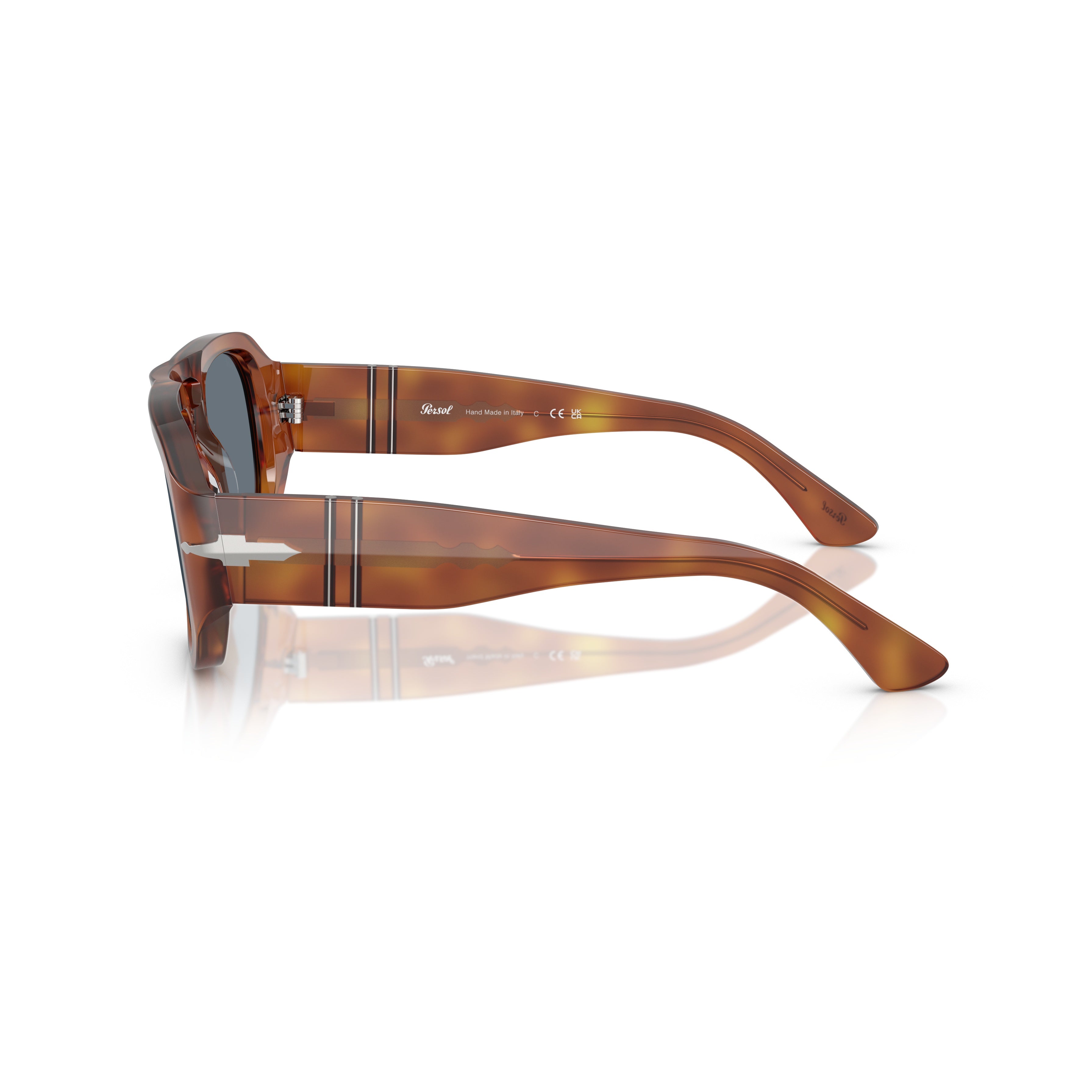 0po3373s Rectangular Acetate Sunglasses with Tortoiseshell Pattern
