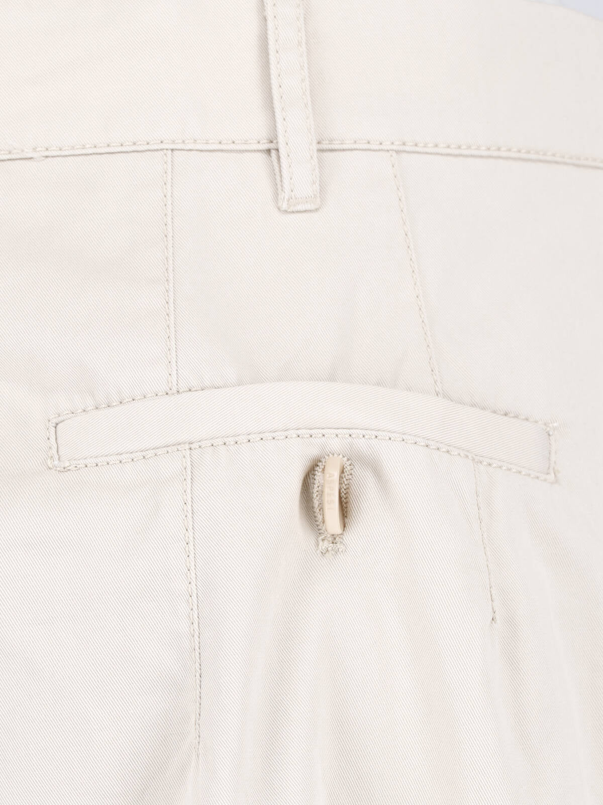 Cream Tailored Straight-Leg Cotton Trousers
