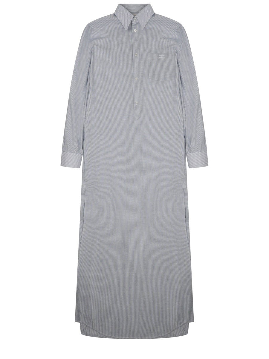 Classic Collar Midi Shirt Dress With Side Slits