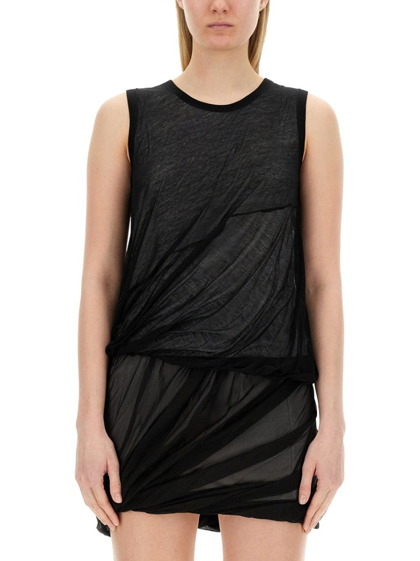 Layered Black Jersey Tank Top