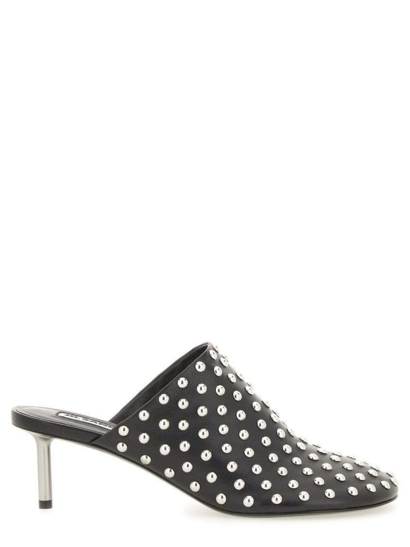 Nappa Leather Mules With Metallic Studs