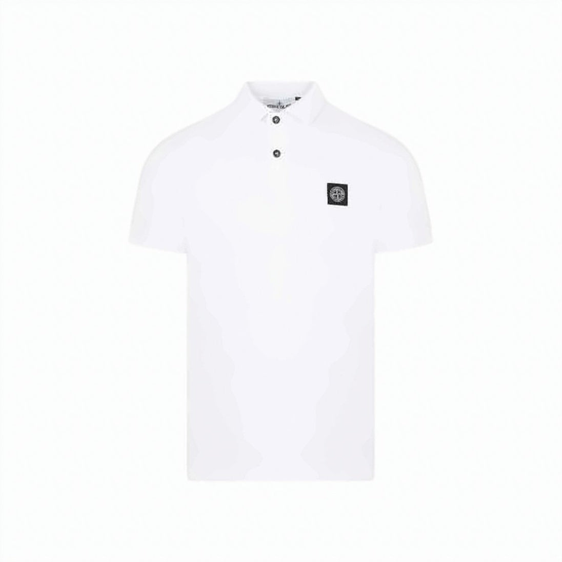 White Polo Shirt with Traditional Collar