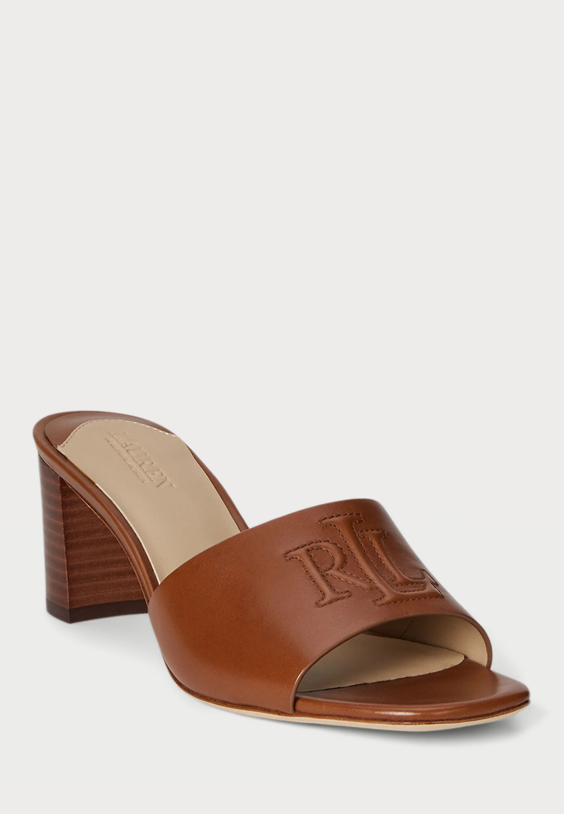 Brown Everley Heel Leather Sandals