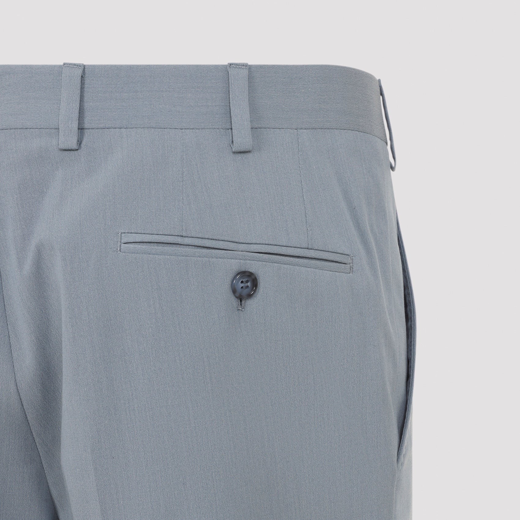 Tailored Blue Cotton-Silk Blend Suit With Notch Lapel