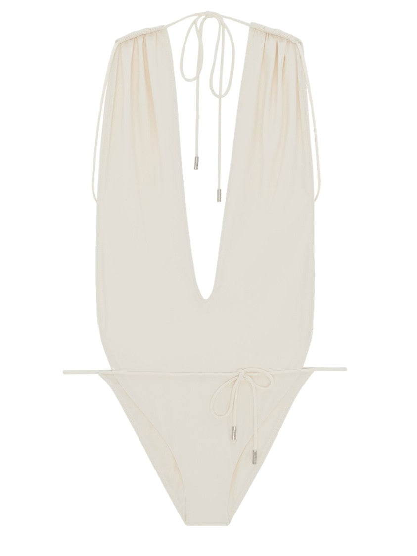 Deep Plunge Neckline One-Piece Swimsuit