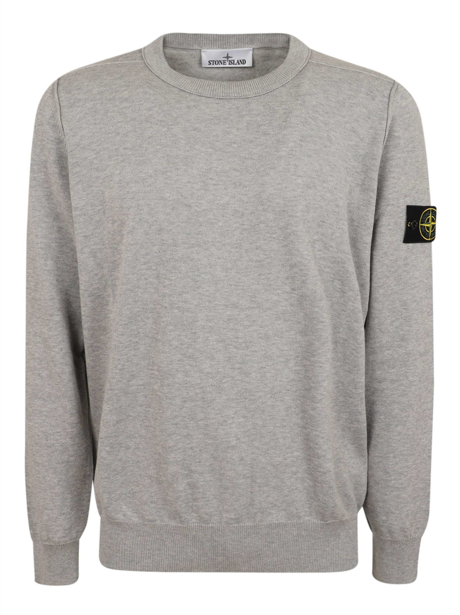 Relaxed Fit Organic Cotton Knit Sweater With Compass Logo