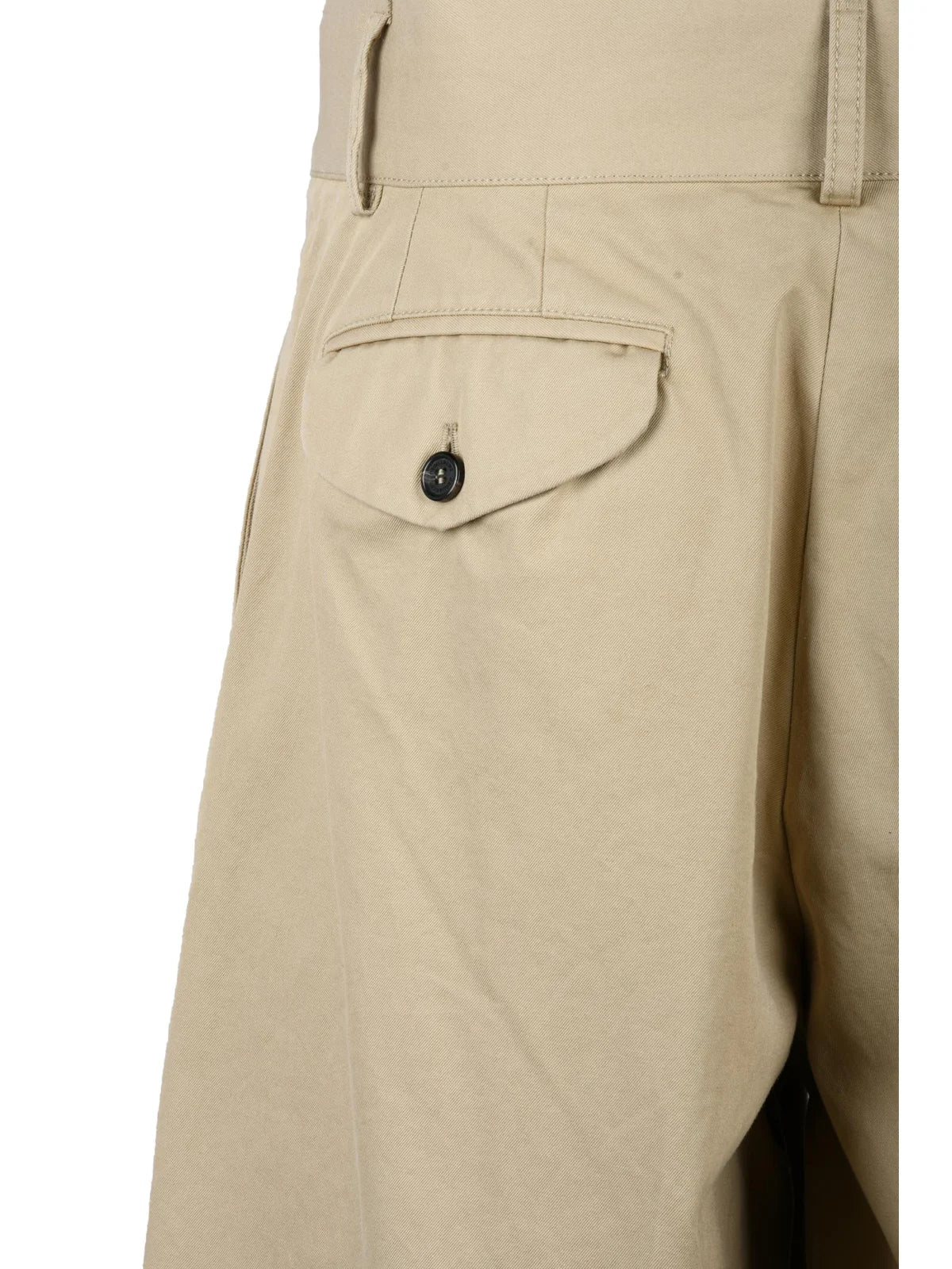 High-Waisted Chino Trousers - Beige