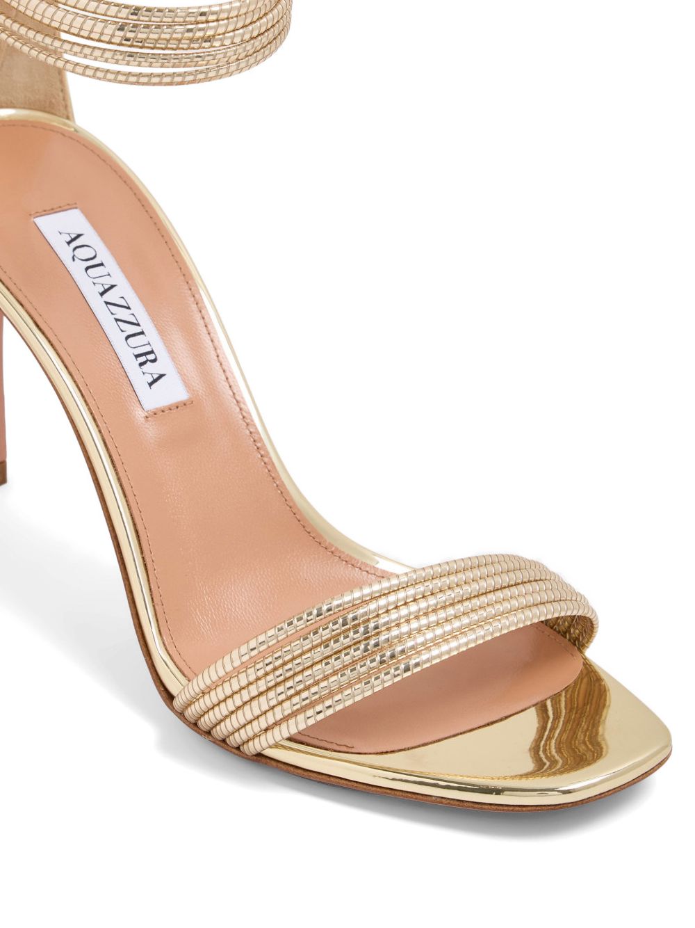 Gold-Tone Metallic Finish Square Toe Sandals