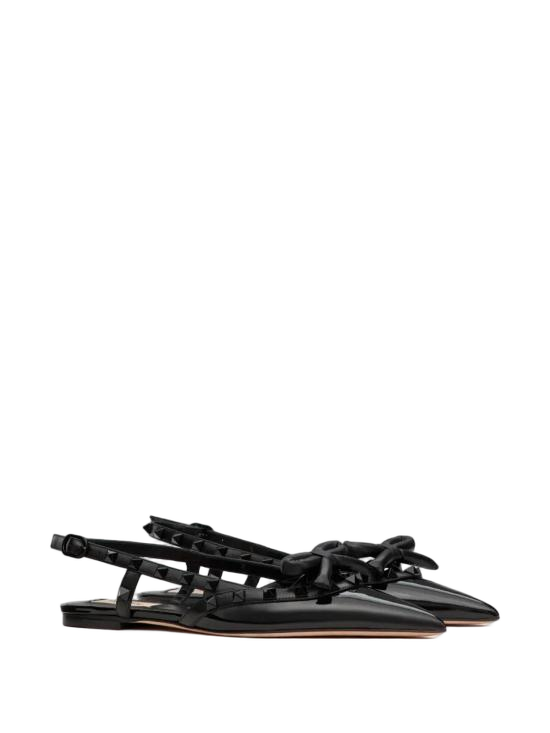Pointed-Toe Slingback Pumps with Bow Detail