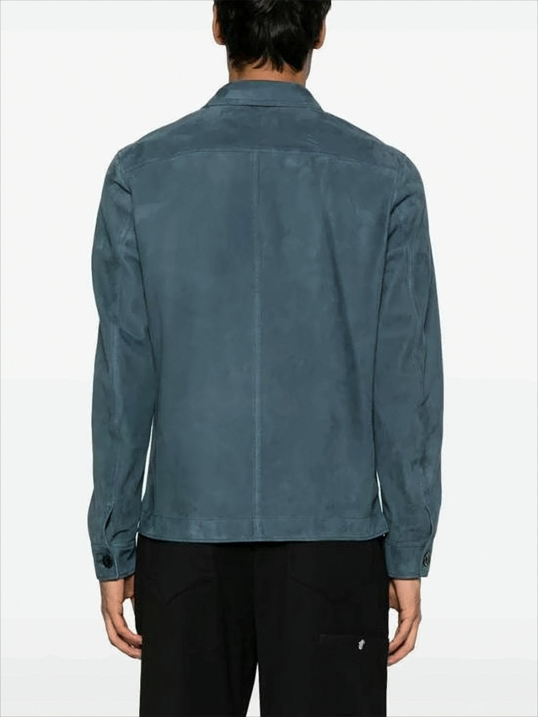 Structured Smooth Leather Jacket with Classic Collar