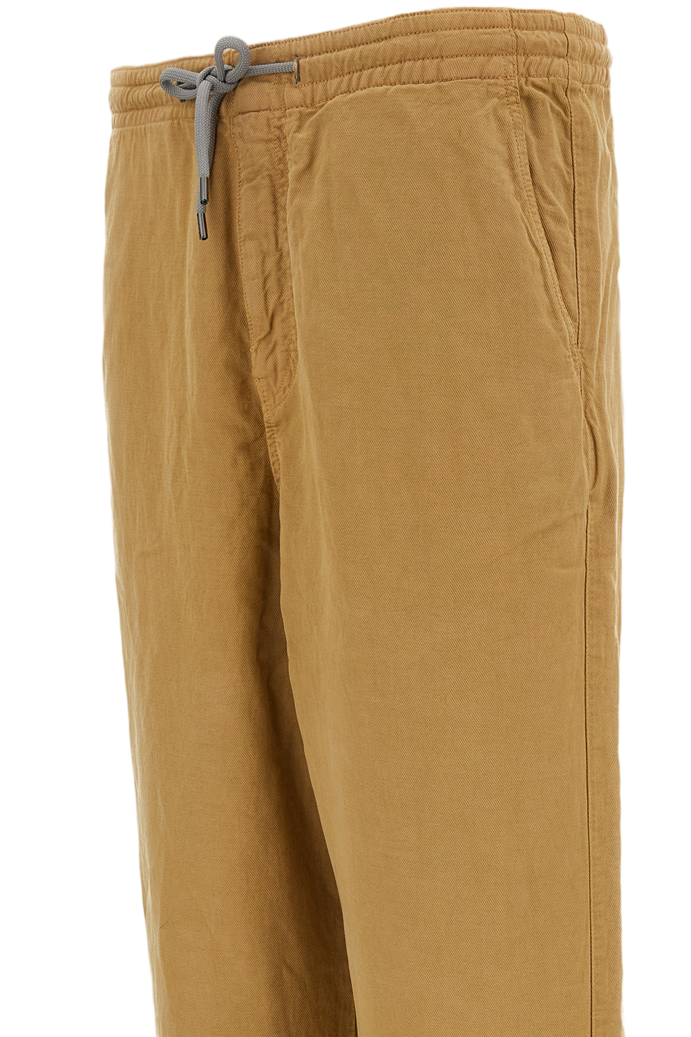Linen-Blend Drawstring Relaxed Pants