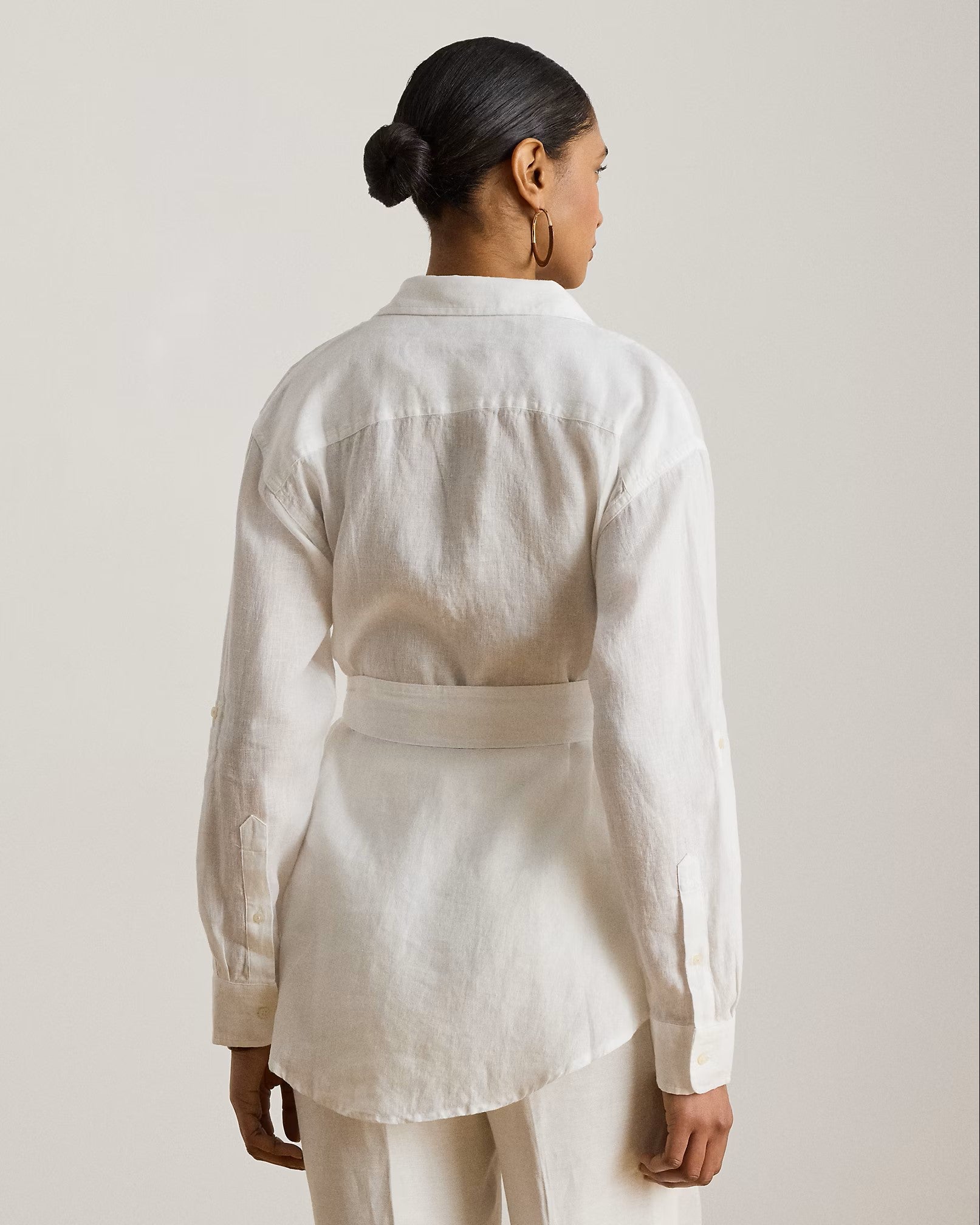 White Tissue Linen Button Shirt