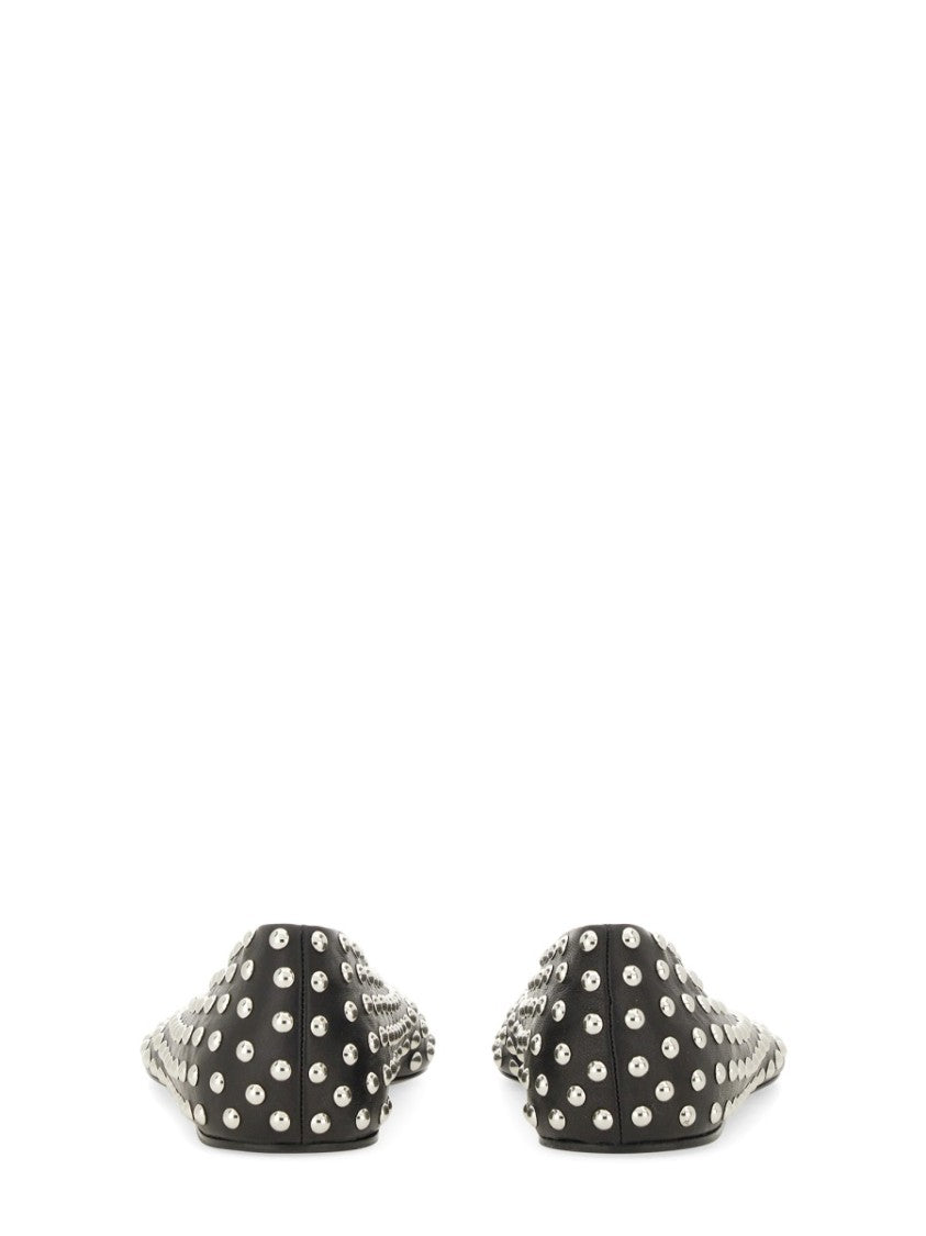 Nappa Ballerina Flats With Metallic Studs