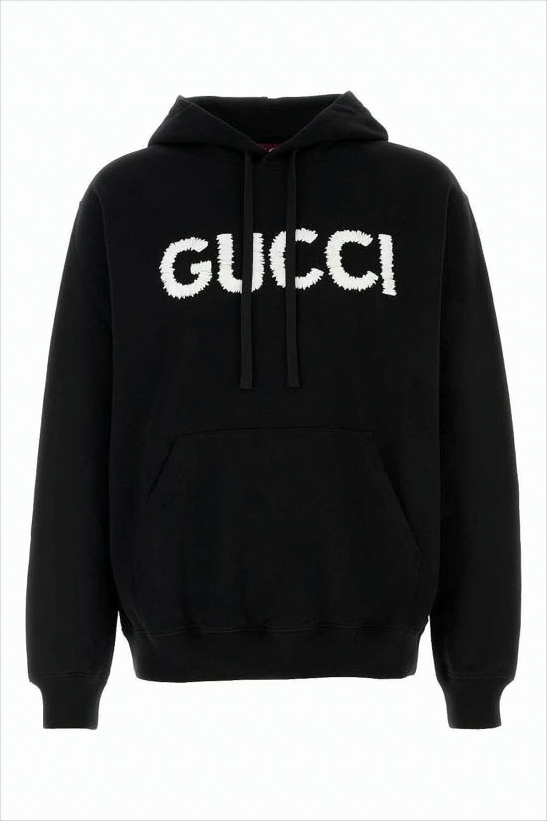 Black Cotton Hoodie with Bold Logo