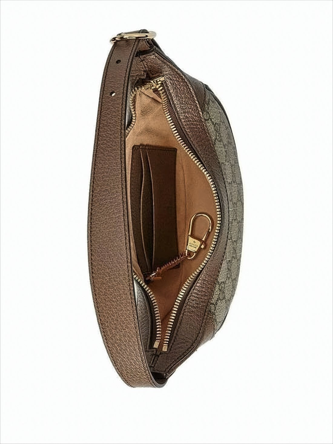Crescent-Shaped Shoulder Bag with Monogram Canvas