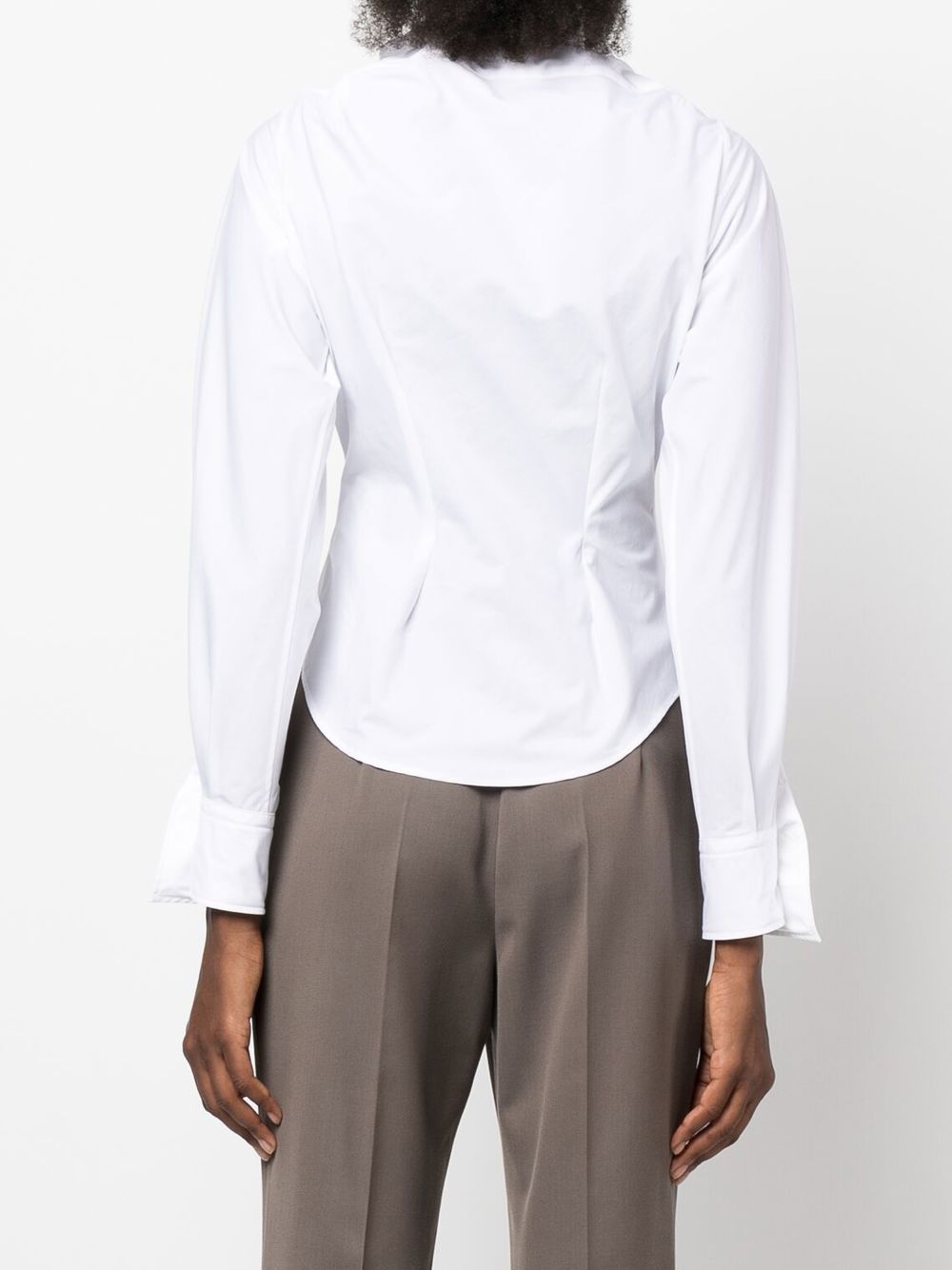 Draped White Cotton Top