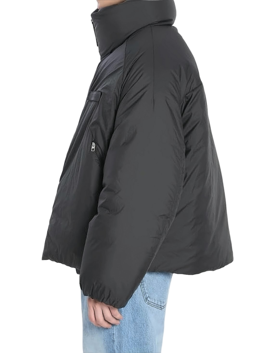 Boxy Black Short Padded Jacket
