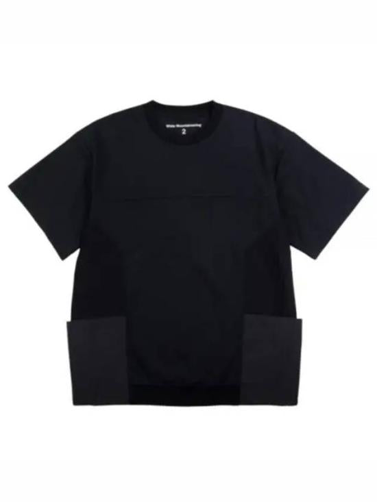 Black Short-Sleeved T-Shirt with Structured Silhouette