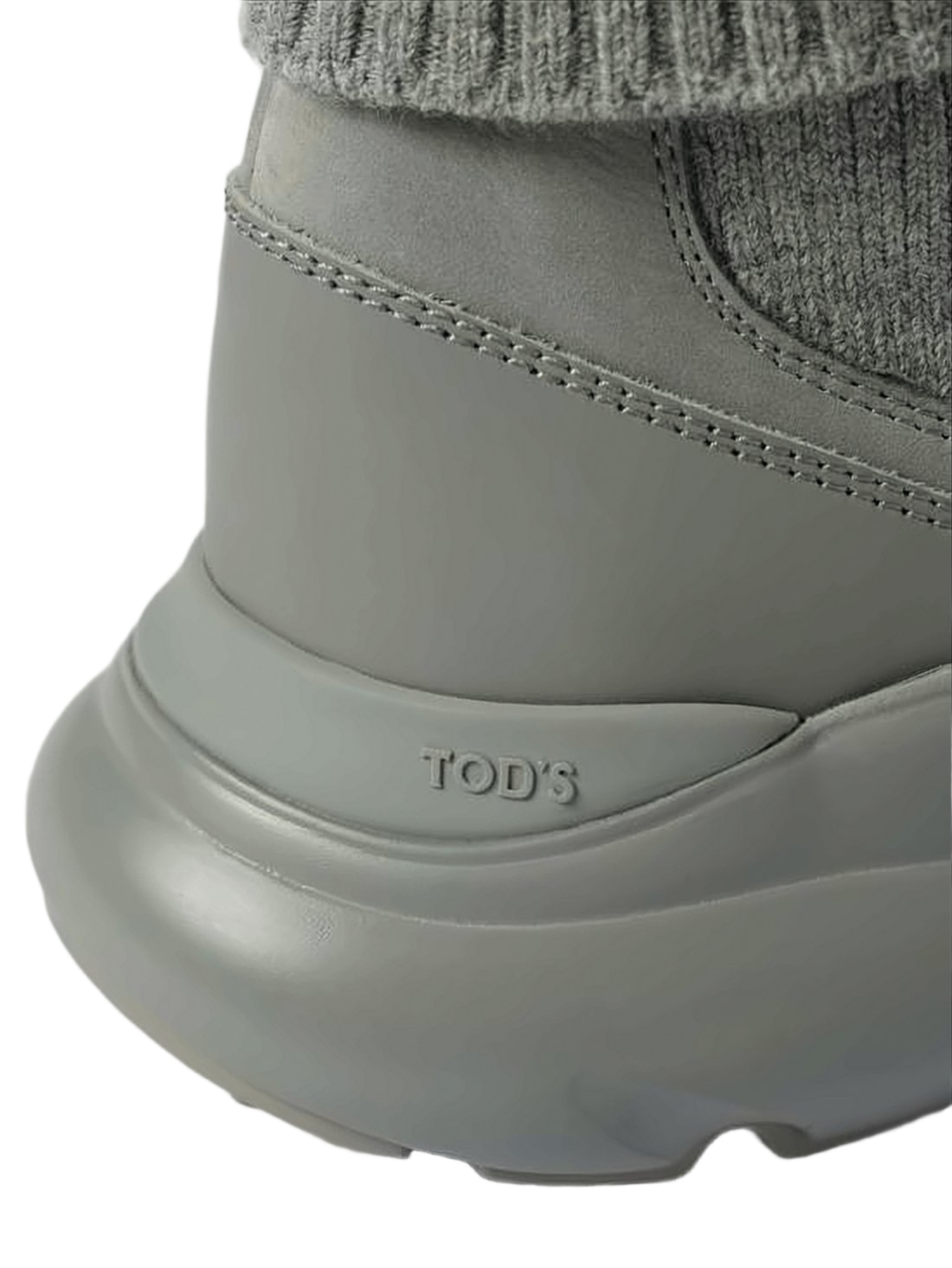 Nubuck and Fabric Ankle-High Sneakers