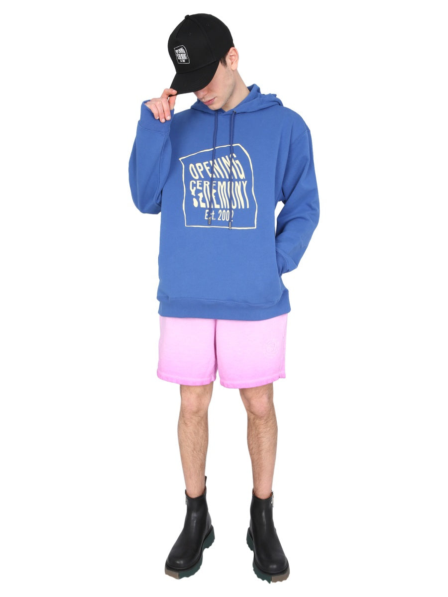 Relaxed-Fit Hoodie With Box-Style Logo Print