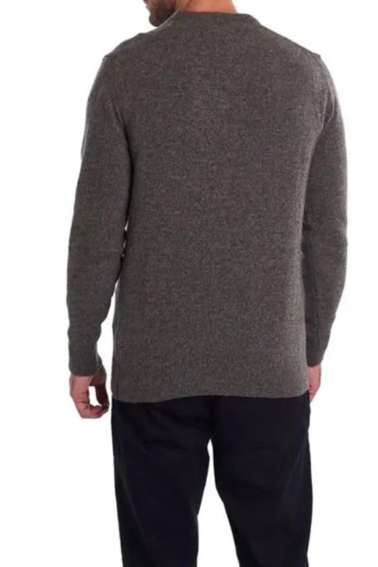 Textured Knit Crew Neck Sweater With Refined Earthy Tones