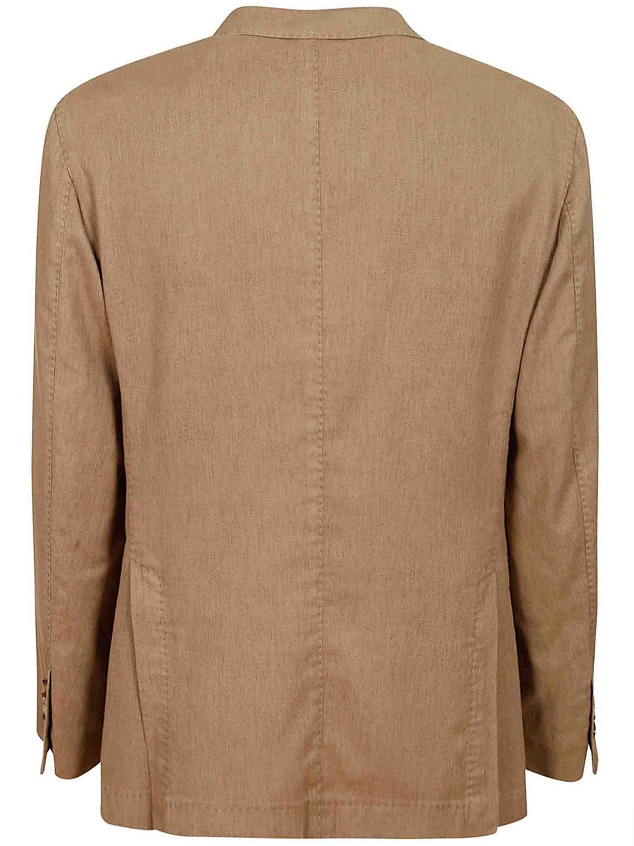 Single-Breasted Brown Cotton Blend Blazer