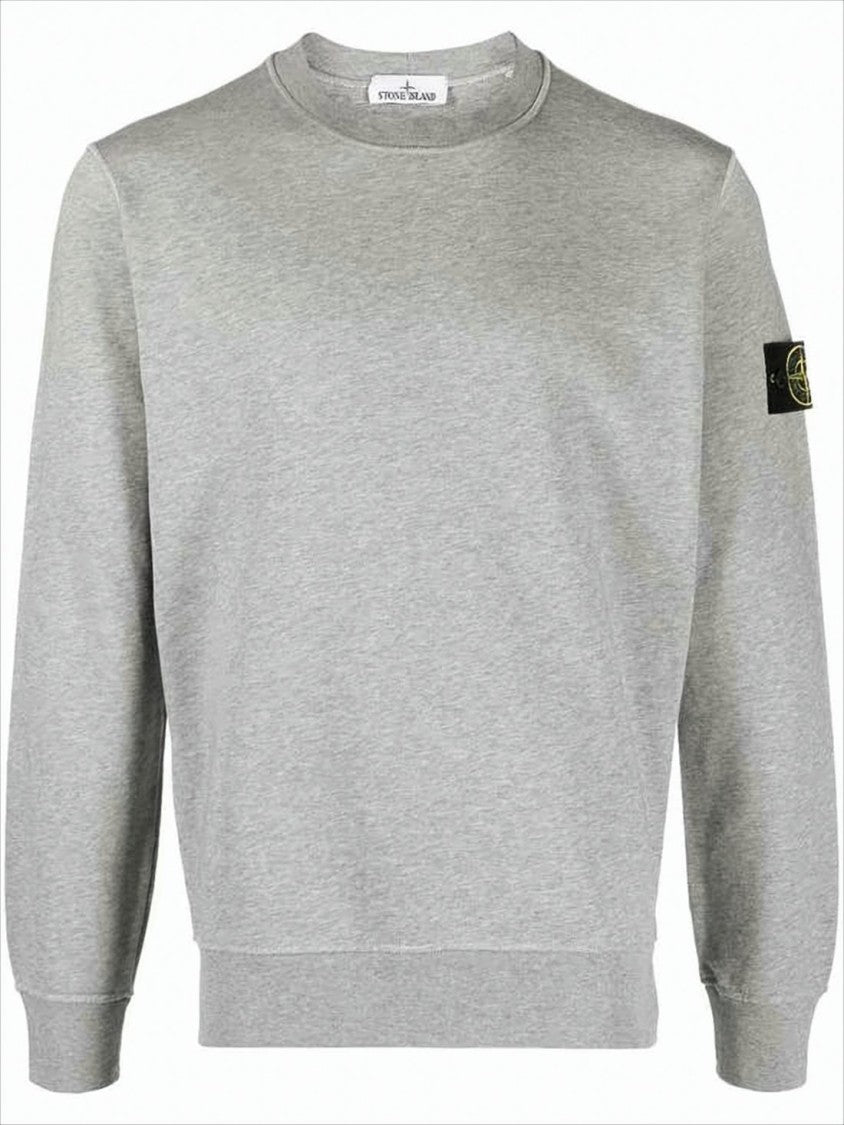Grey Long-Sleeve Sweatshirt with Patch Logo